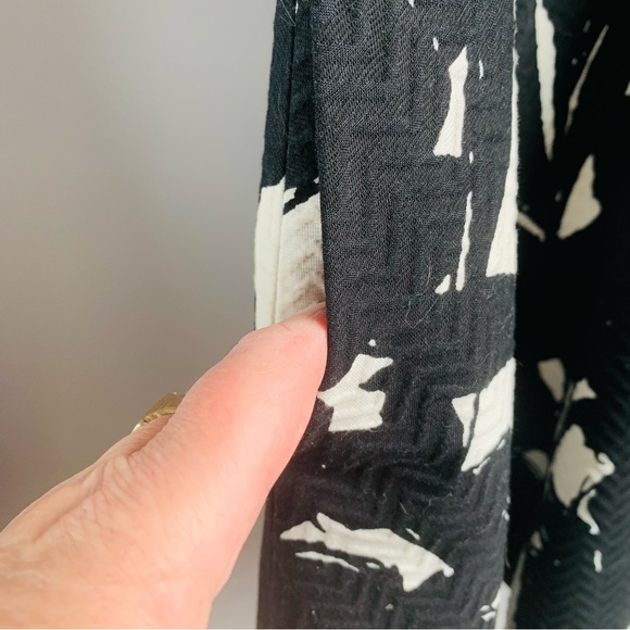 Banana Republic Dress Black White Fit & Flare Sleeveless Abstract Cotton 8 - Picture 9 of 9